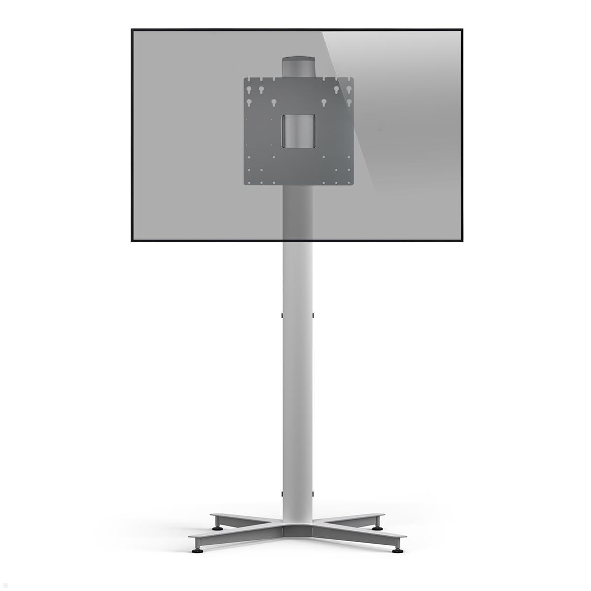 SMS Icon FH T 2000 C Monitorständer mit VESA Adapter bis 400x400 mm, silber mit Bildschirm