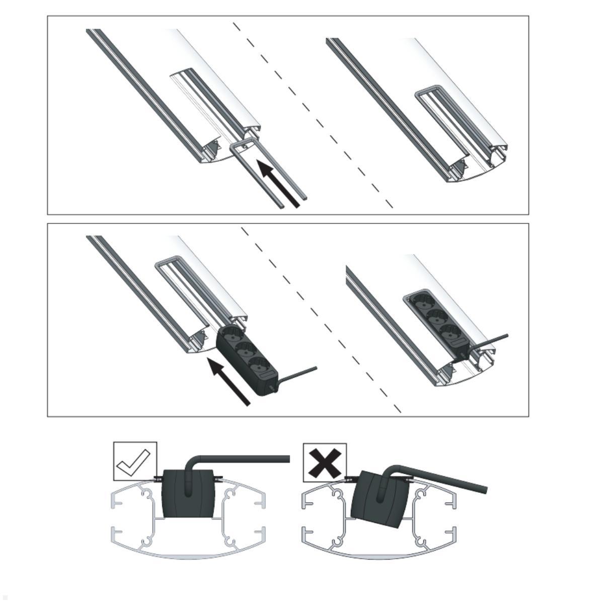 SMS Icon FH MT 2000 mobiler Monitorständer EU (K12-027-EU-1), integrierte Mehrfachsteckdose