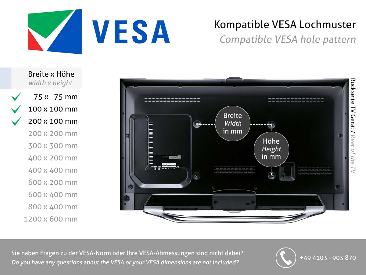 SMS Flatscreen CL VST 850-1100 Monitor Deckenhalterung (FS021008) VESA Standard