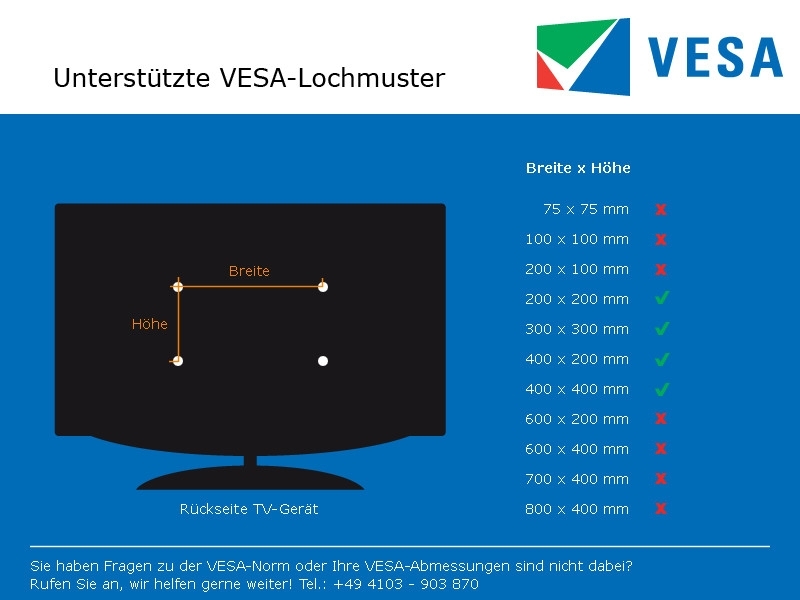 MonLines V026B VESA Adapter 400 für SMS FH Serie, schwarz VESA Standard