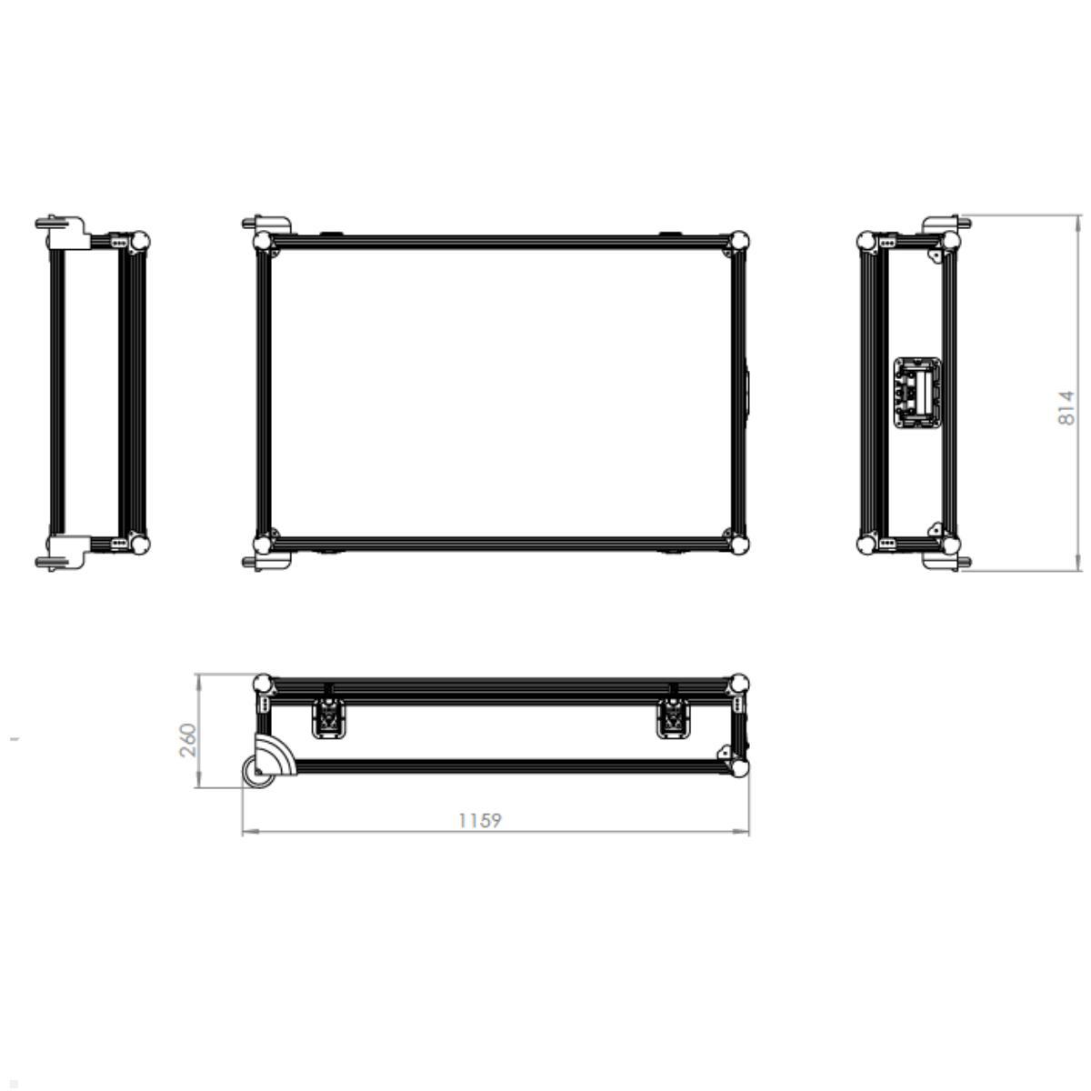 SMS Messekit Set Monitor Standfuß Icon FH T 2000 C (2-teilig) + Transportcase, Skizze Case