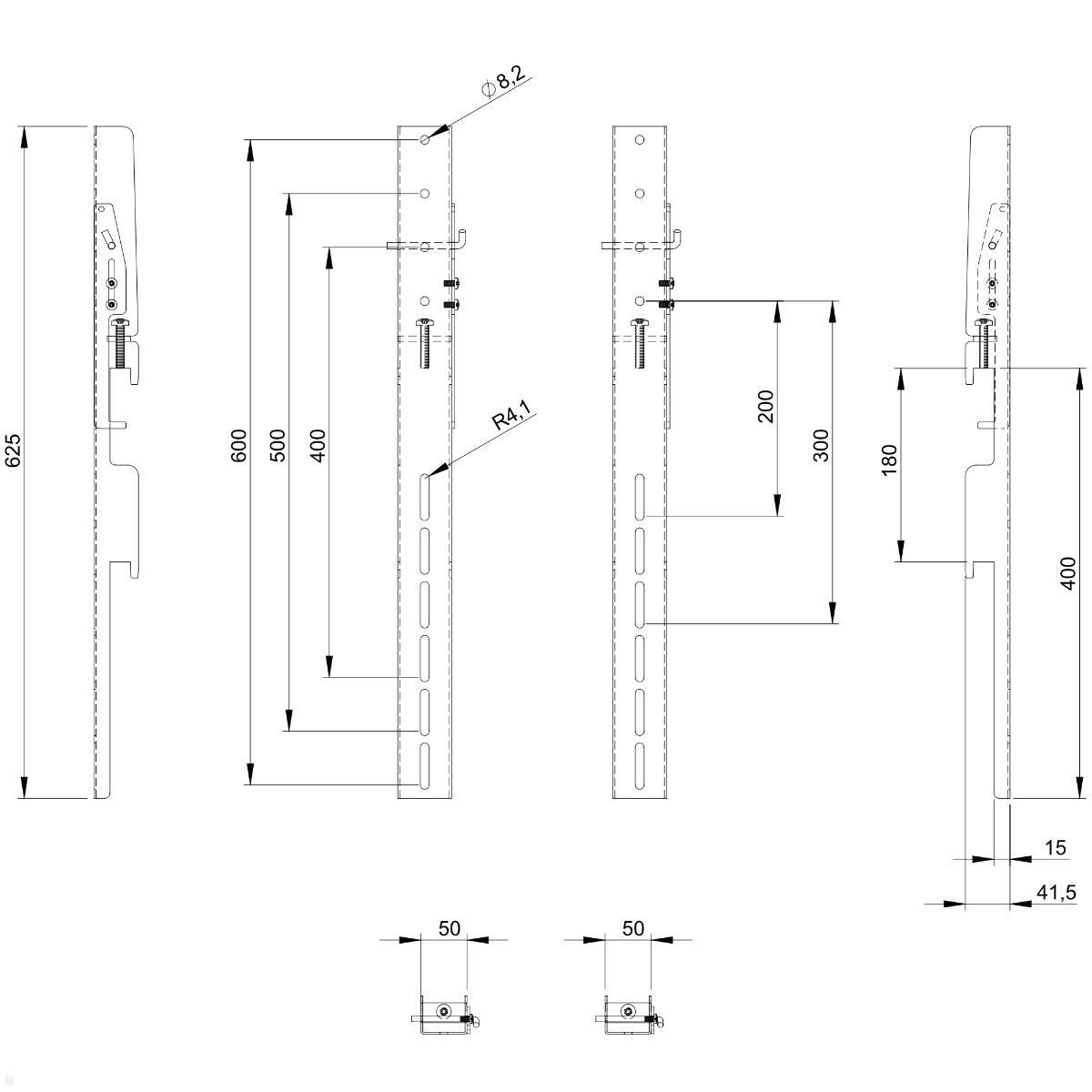 SMS Presence Zubehör VESA Adapter 600mm (PR210201), technische Zeichnung