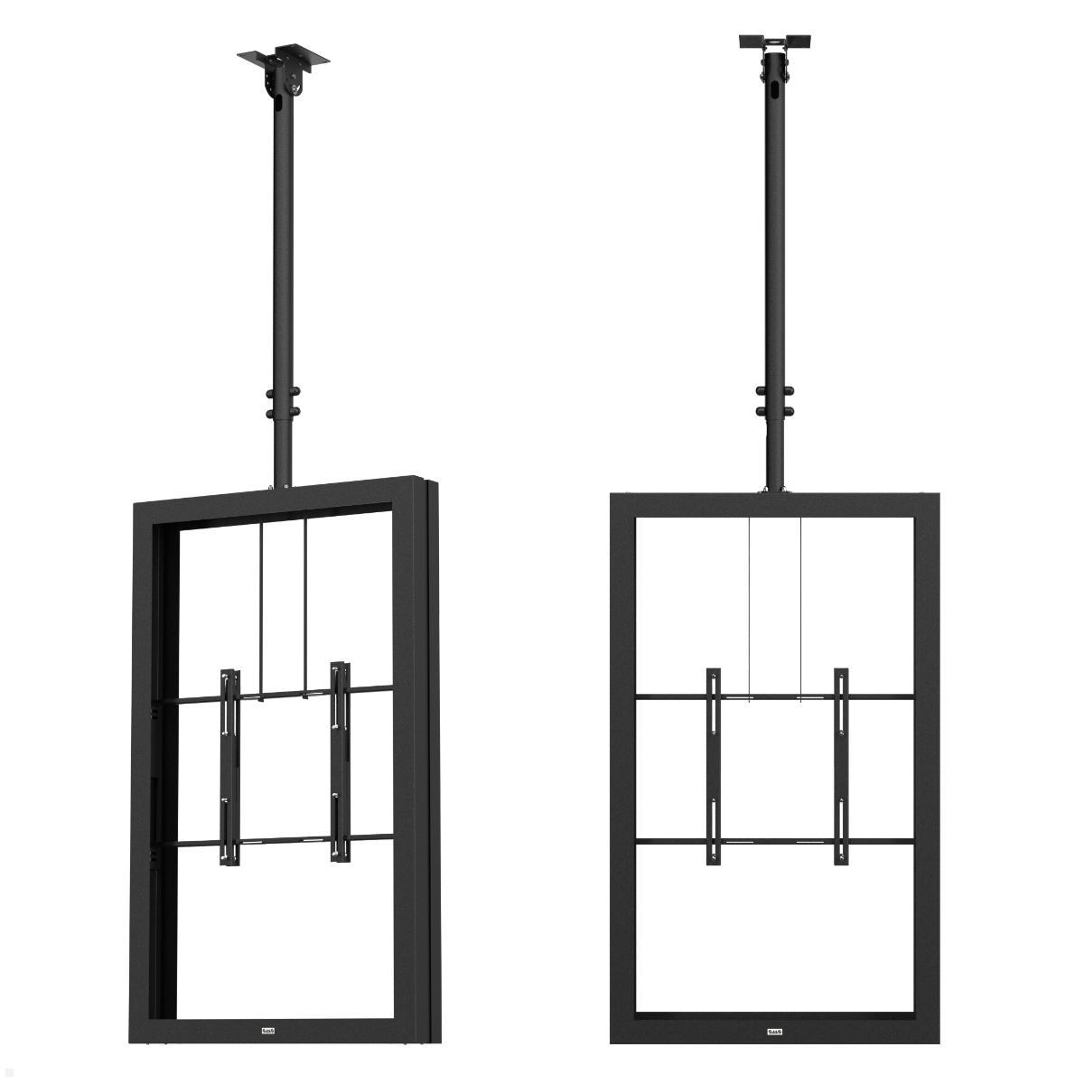 SMS Deckenhalterung Hochformat mit Monitorschutzgehäuse